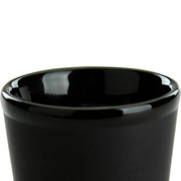 1.5 oz ceramic shot glass - Black Matte Satin Exterior w/ Colored Glossy Interior and Gloss Black Rim - Image 7