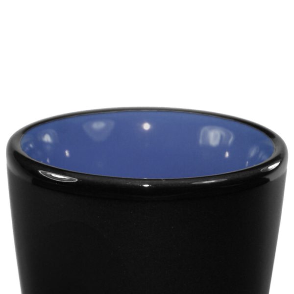 1.5 oz ceramic shot glass - Black Matte Satin Exterior w/ Colored Glossy Interior and Gloss Black Rim - Image 8