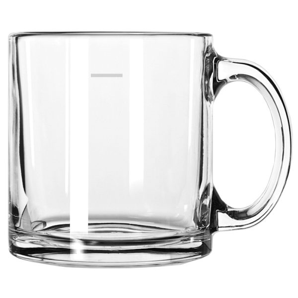 13 oz Libbey clear glass mug - Pre-Decorated with a 9 oz pour line