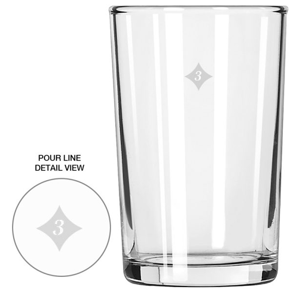 5 oz Libbey mini beer glass taster. Pre-Decorated with a 3 oz pour mark - MADE IN USA